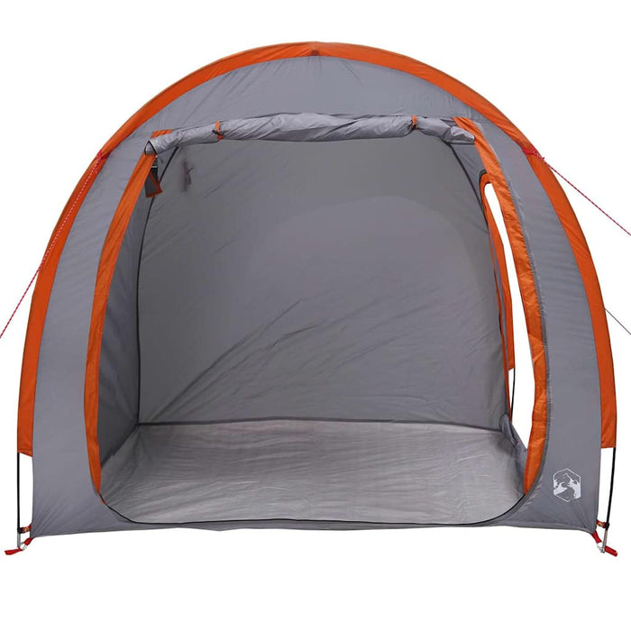 vidaXL Tenda porta biciclette Grigio e arancione 218 x 156 x 180 cm