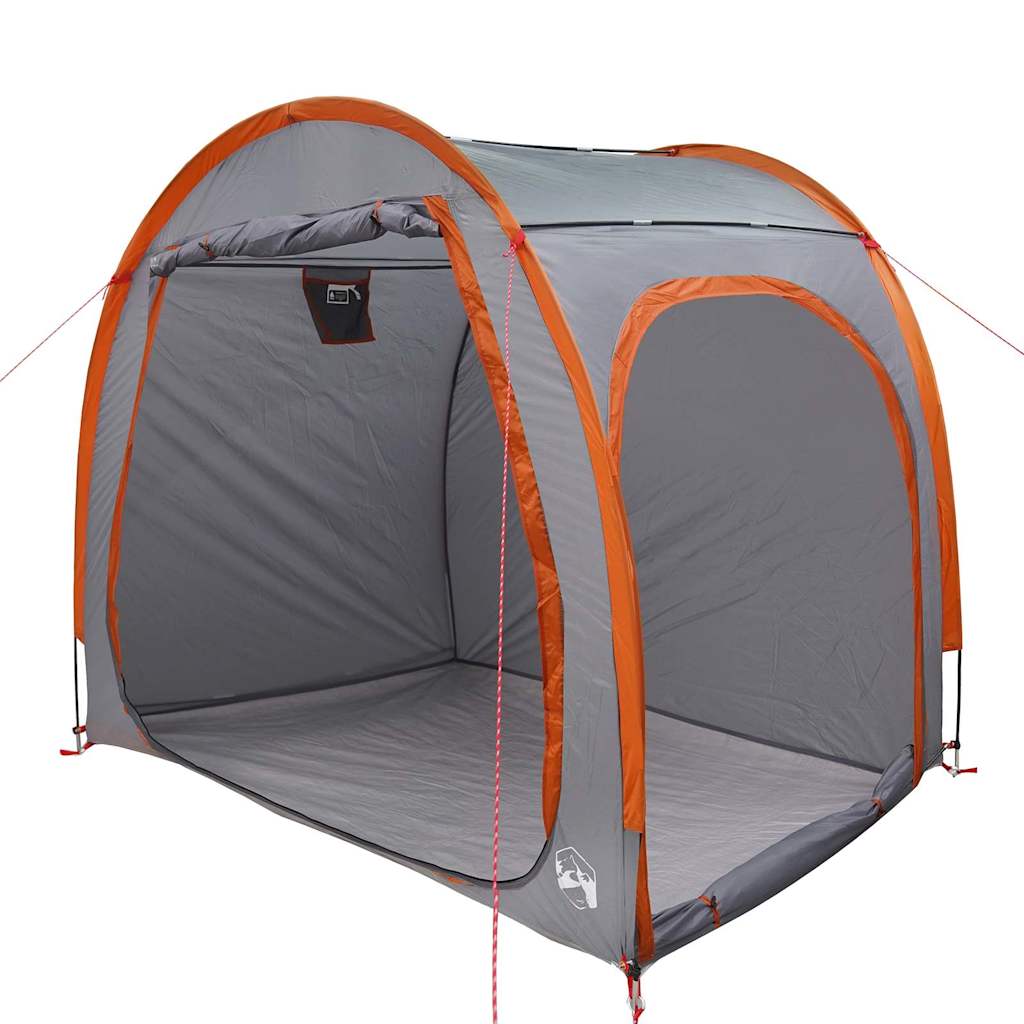 vidaXL Tenda porta biciclette Grigio e arancione 218 x 156 x 180 cm