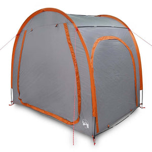 vidaXL Tenda porta biciclette Grigio e arancione 218 x 156 x 180 cm