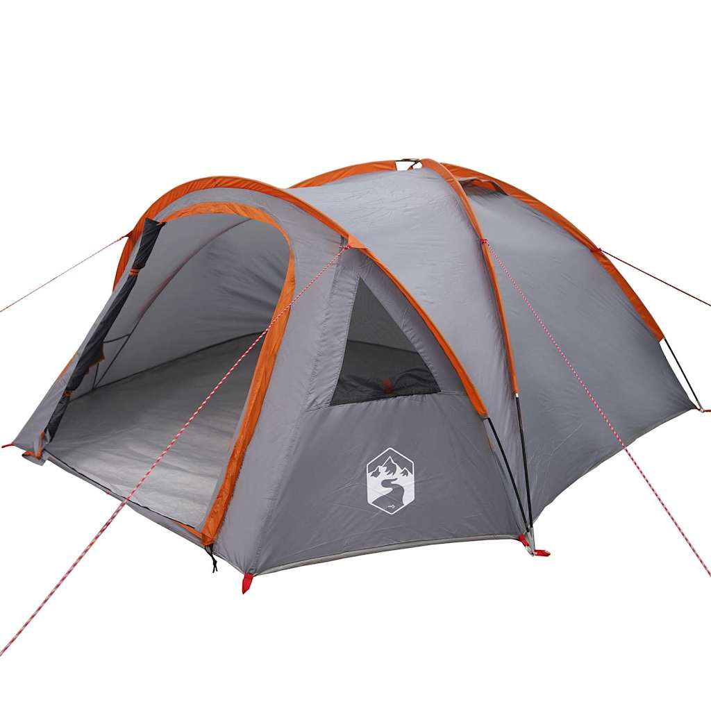 vidaXL Tenda da campeggio Grigio e arancione 308 x 268 x 130 cm