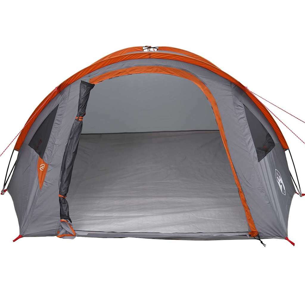 vidaXL Tenda da campeggio Grigio e arancione 308 x 268 x 130 cm