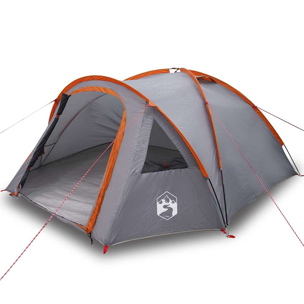 vidaXL Tenda da campeggio Grigio e arancione 308 x 268 x 130 cm