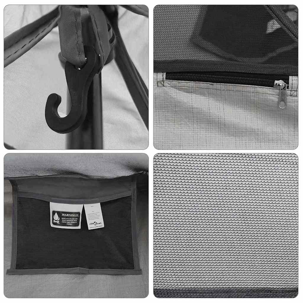 vidaXL Tenda interna Nero 240 x 160 x 133 cm Rete