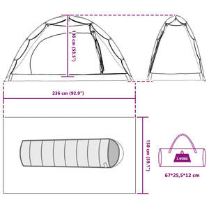 Tenda con tetto Altro Grigio e Nero 236 x 150 x 136 cm 42001019