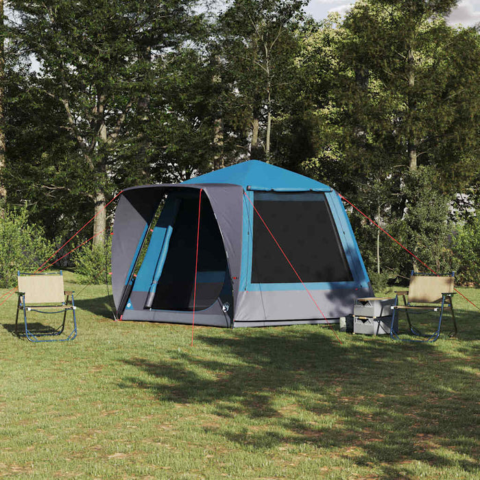 vidaXL Tenda da campeggio Blu 420 x 420 x 227 cm Poliestere