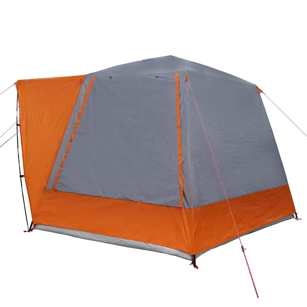 vidaXL Tenda da campeggio Grigio e arancione 420 x 420 x 227 cm