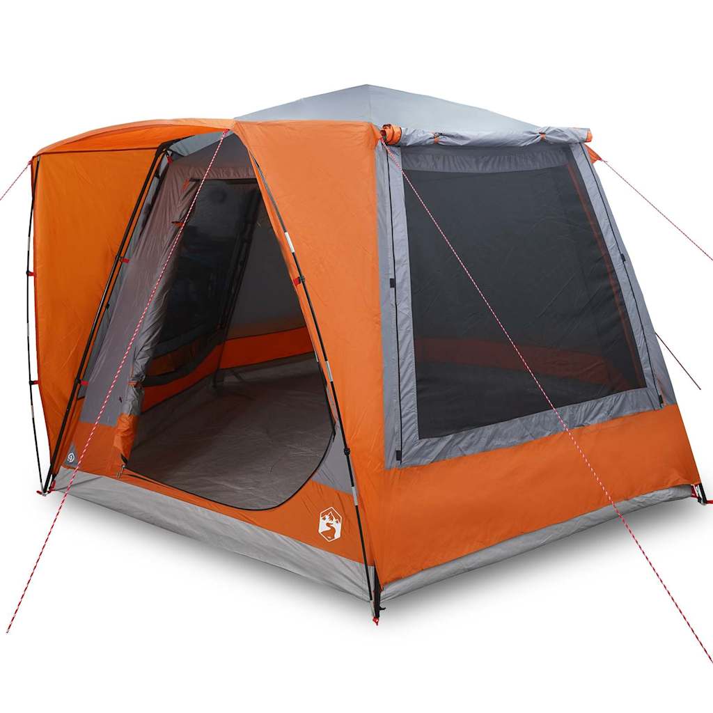 vidaXL Tenda da campeggio Grigio e arancione 420 x 420 x 227 cm