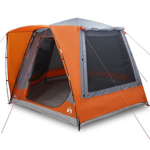 vidaXL Tenda da campeggio Grigio e arancione 420 x 420 x 227 cm