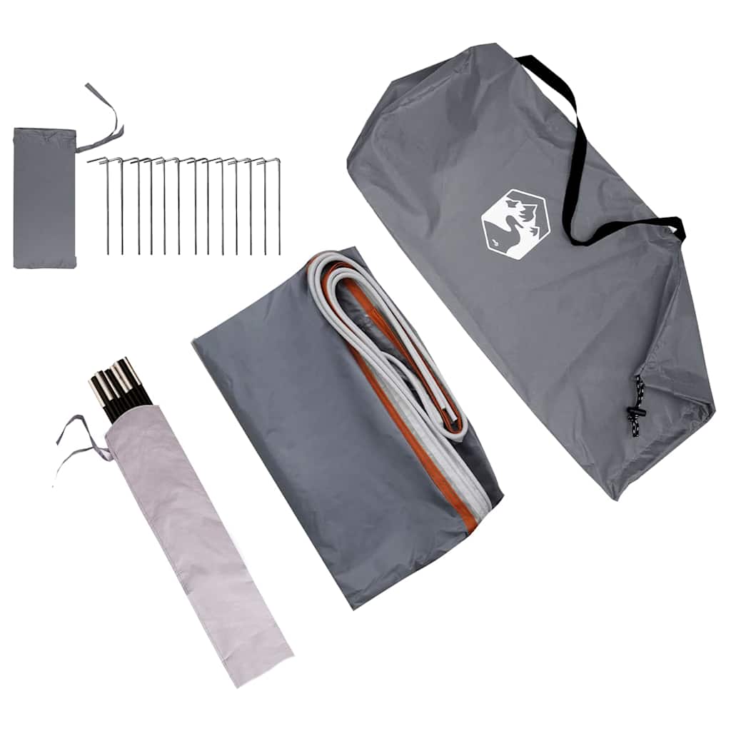 vidaXL Tenda Grigio e Arancione e Nero 285 x 255 x 245 cm Poliestere