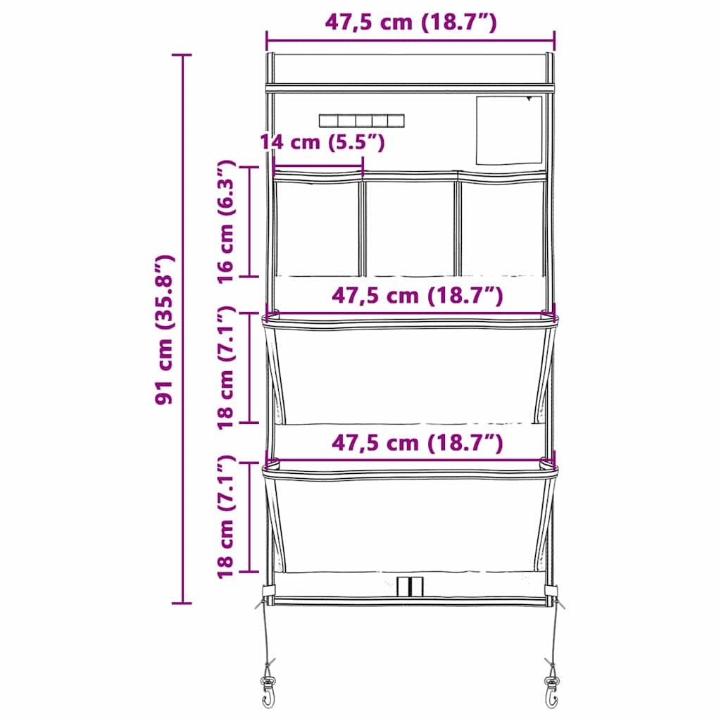 vidaXL Sacchetto di stoccaggio Nero, Blu 91 x 47.5 cm Oxford