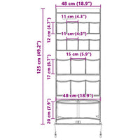 vidaXL Borsa per Stoccaggio con archiviazione 125 x 48 cm Oxford