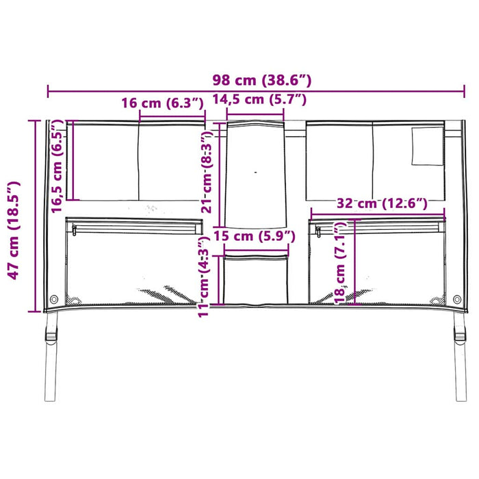 vidaXL Borsa per Stoccaggio con archiviazione 98 x 47 cm Oxford