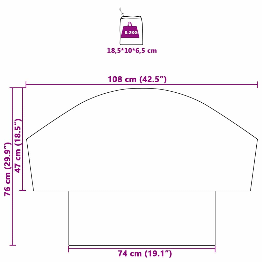 vidaXL Copertura per Ruote Nero, Blu 108 x 76 cm Oxford
