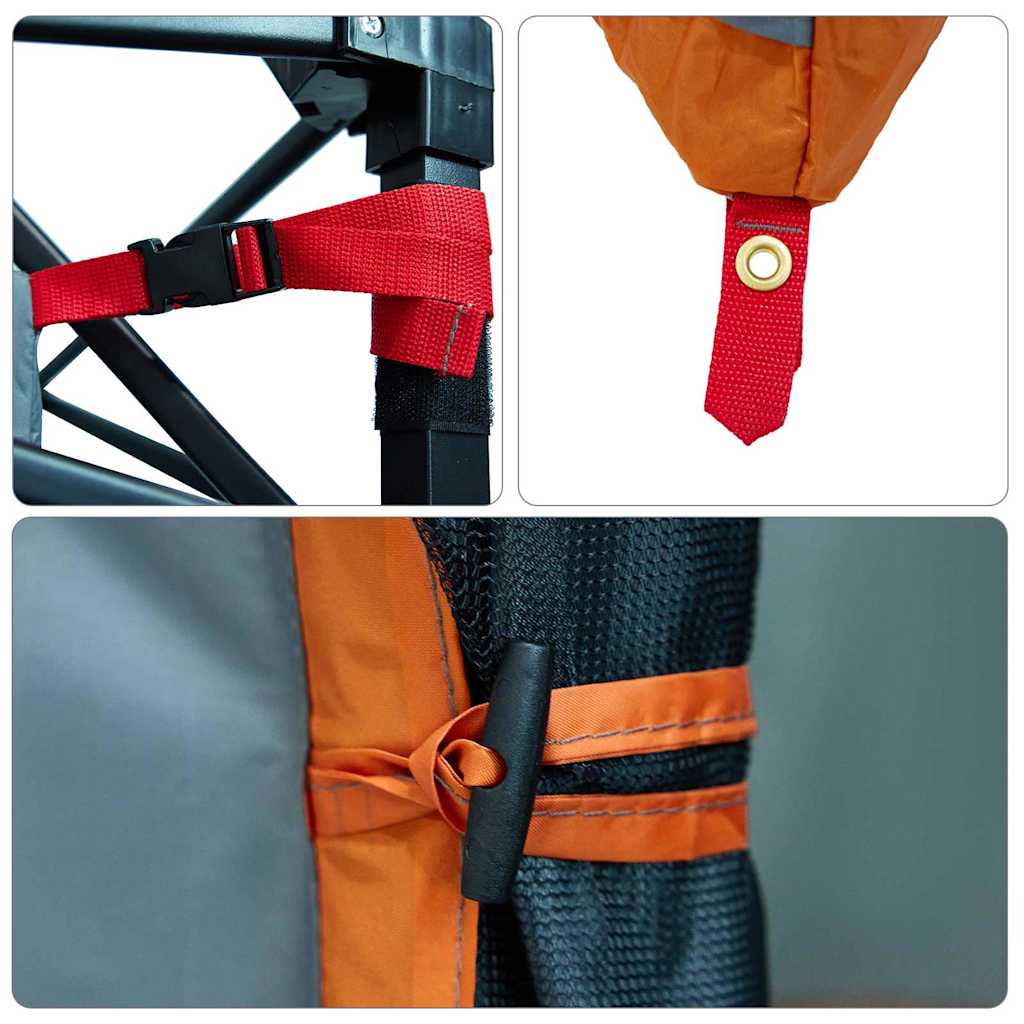 vidaXL Tenda con tetto Grigio e Arancione e Nero 280 x 220 x 176 cm