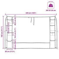 Organizzatore da Tenda Appeso Grigio 320 x 182 cm 42001149