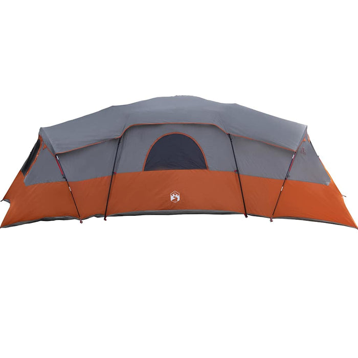 vidaXL Tenda Familiare Grigio e arancione 762 x 655 x 218 cm