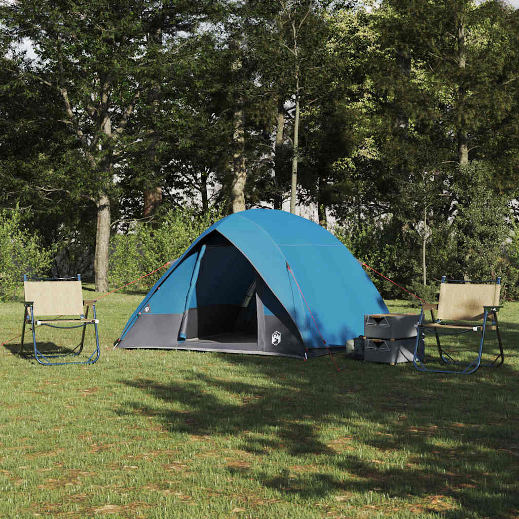 vidaXL Tenda da campeggio Blu 320 x 275 x 190 cm Poliestere