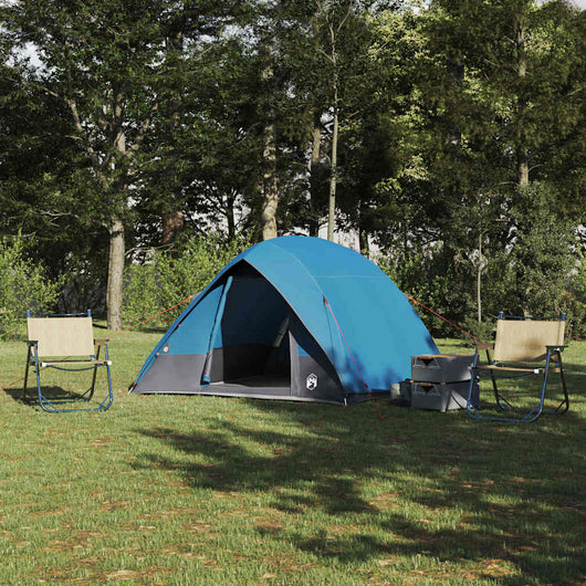 vidaXL Tenda da campeggio Blu 320 x 275 x 190 cm Poliestere