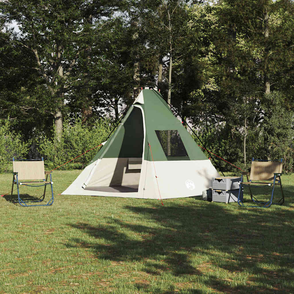 vidaXL Tenda con tetto Altro Verde e Nero 383 x 338 x 217 cm