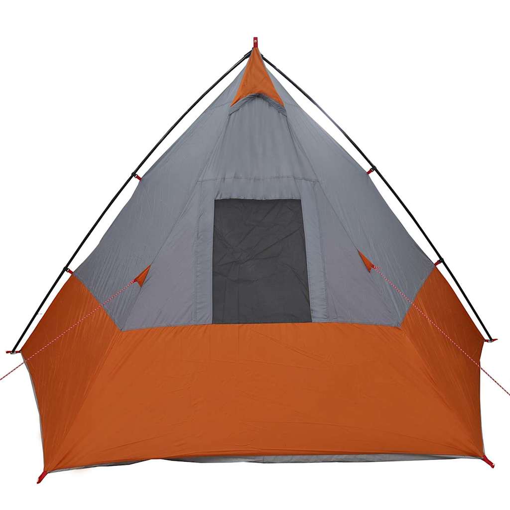vidaXL Tenda con tetto Grigio e Arancione e Nero 383 x 338 x 217 cm