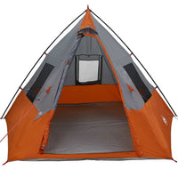 vidaXL Tenda con tetto Grigio e Arancione e Nero 383 x 338 x 217 cm