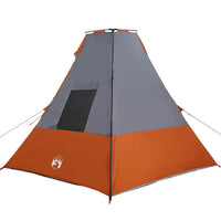 vidaXL Tenda con tetto Grigio e Arancione e Nero 383 x 338 x 217 cm