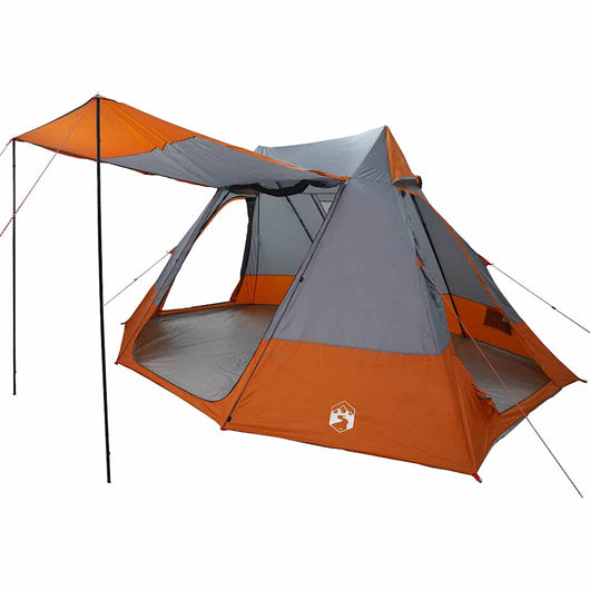 vidaXL Tenda da campeggio Grigio e arancione 482 x 360 x 227 cm