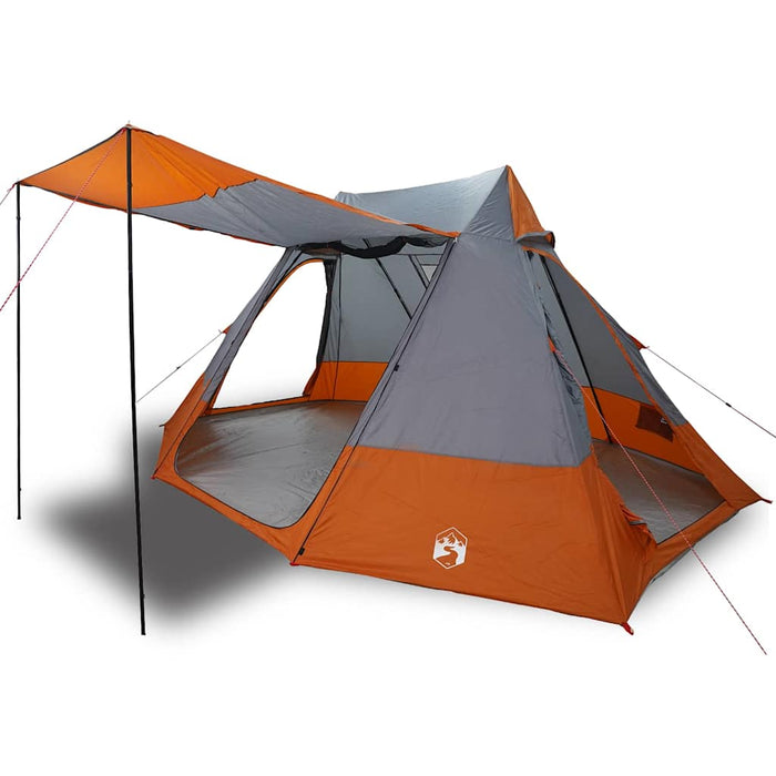 vidaXL Tenda da campeggio Grigio e arancione 482 x 360 x 227 cm