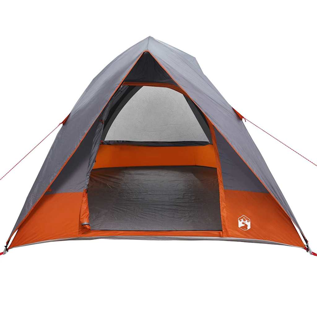 vidaXL Tenda da campeggio Grigio e arancione 275 x 230 x 140 cm