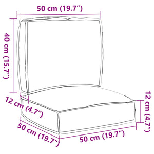 Set di Cuscini per Pallet 2 pcs Blu reale Tessuto Oxford 3329046