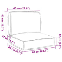 Set di Cuscini per Pallet 2 pcs Grigio Tessuto Oxford 3329050