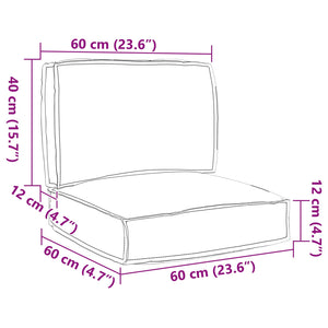 Set di Cuscini per Pallet 2 pcs Grigio Tessuto Oxford 3329050