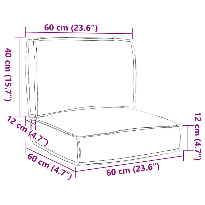 Set di Cuscini per Pallet 2 pcs Grigio Tessuto Oxford 3329050