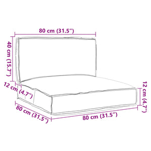 Set di Cuscini per Pallet 2 pcs Crema Tessuto Oxford 3329081