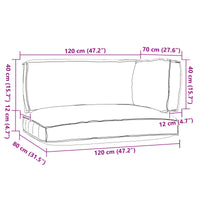 Set di Cuscini per Pallet 3 pcs Antracite Tessuto Oxford 3329089