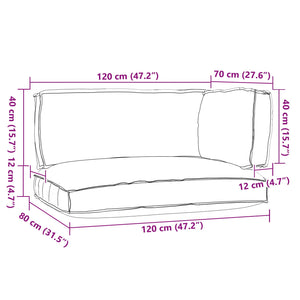 Set di Cuscini per Pallet 3 pcs Grigio Tessuto Oxford 3329090