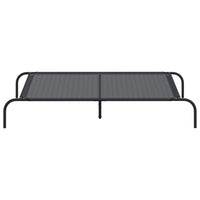 Cuccia per Cani Rialzata Nera 130x80x20 cm Textilene e Acciaio