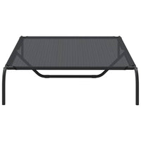 Cuccia per Cani Rialzata Nera 130x80x20 cm Textilene e Acciaio