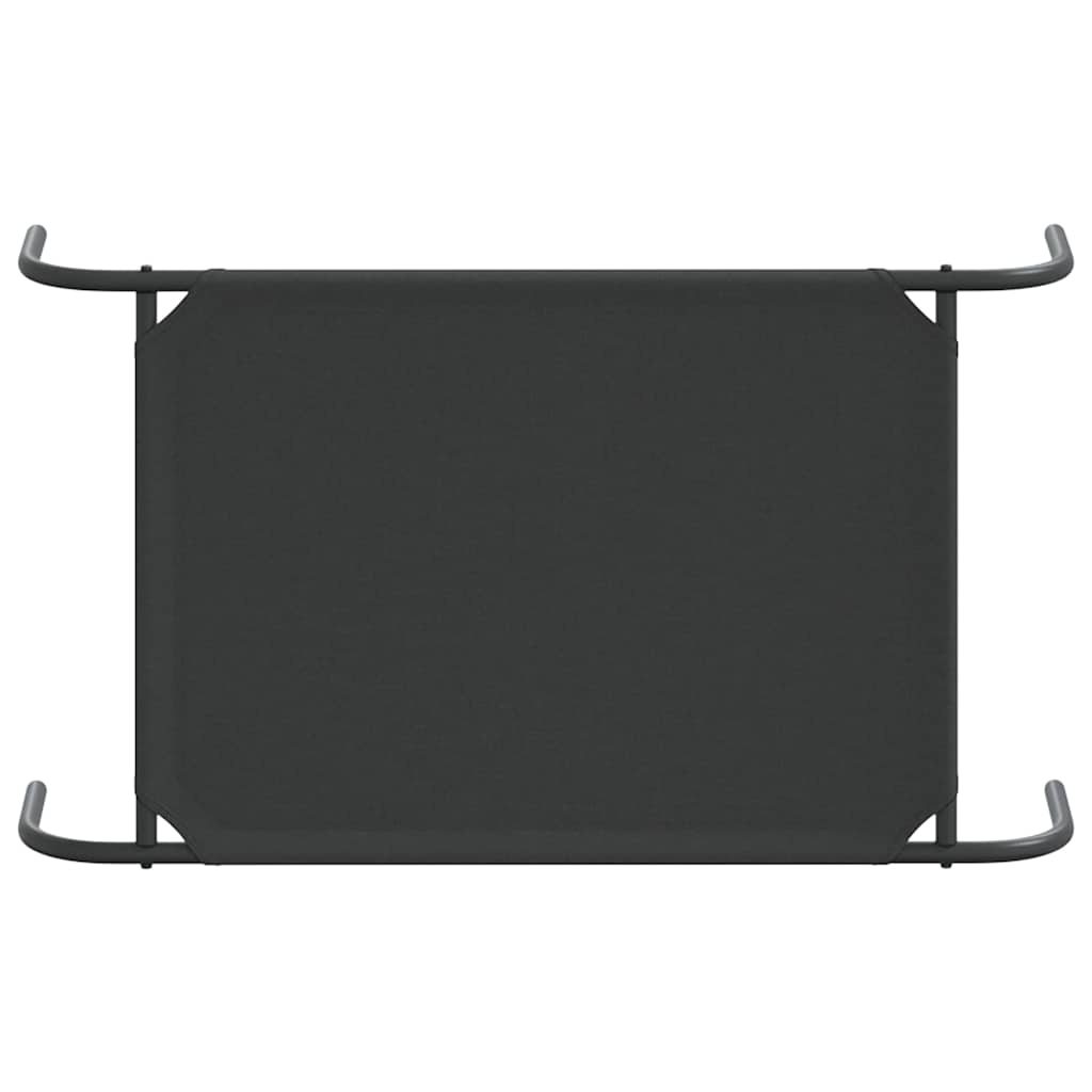 Cuccia per Cani Rialzata Nera 90x50x20 cm Tela Oxford e Acciaio 42000838