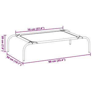 vidaXL Cuccia per Cani Rialzata Nera 90x50x20 cm Tela Oxford e Acciaio