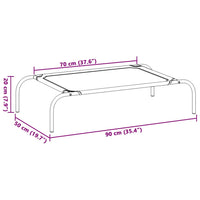 Cuccia per Cani Rialzata Nera 90x50x20 cm Tela Oxford e Acciaio 42000838