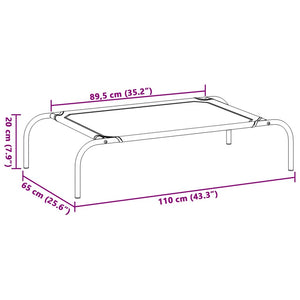 vidaXL Cuccia per Cani Rialzata Nera 110x65x20cm Tela Oxford e Acciaio