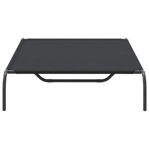 Cuccia per Cani Rialzata Nera 130x80x20cm Tela Oxford e Acciaio