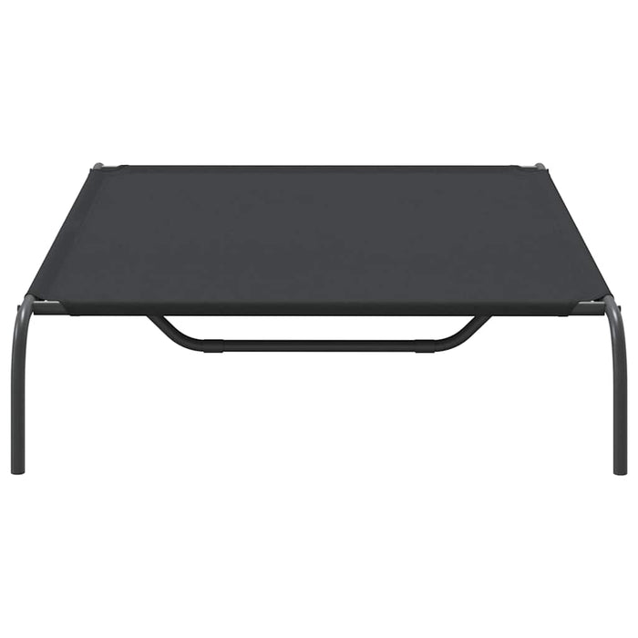 Cuccia per Cani Rialzata Nera 130x80x20cm Tela Oxford e Acciaio 42000840