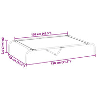 Cuccia per Cani Rialzata Nera 130x80x20cm Tela Oxford e Acciaio