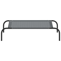 Cuccia per Cani Rialzata Grigia 90x50x20 cm Textilene e Acciaio