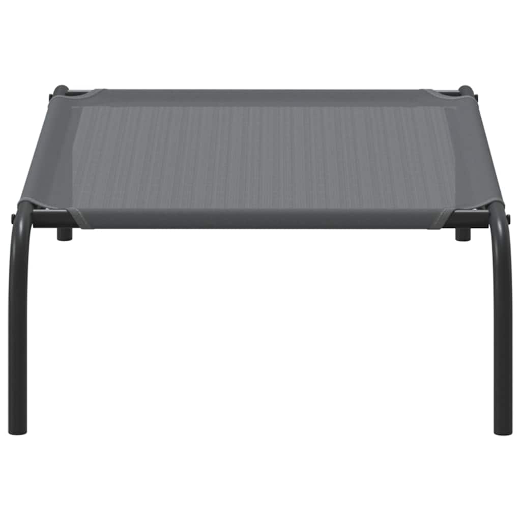 Cuccia per Cani Rialzata Grigia 90x50x20 cm Textilene e Acciaio 42000842