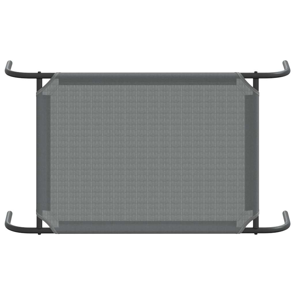 Cuccia per Cani Rialzata Grigia 90x50x20 cm Textilene e Acciaio