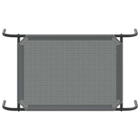 Cuccia per Cani Rialzata Grigia 90x50x20 cm Textilene e Acciaio