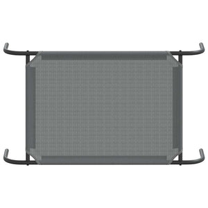 Cuccia per Cani Rialzata Grigia 90x50x20 cm Textilene e Acciaio